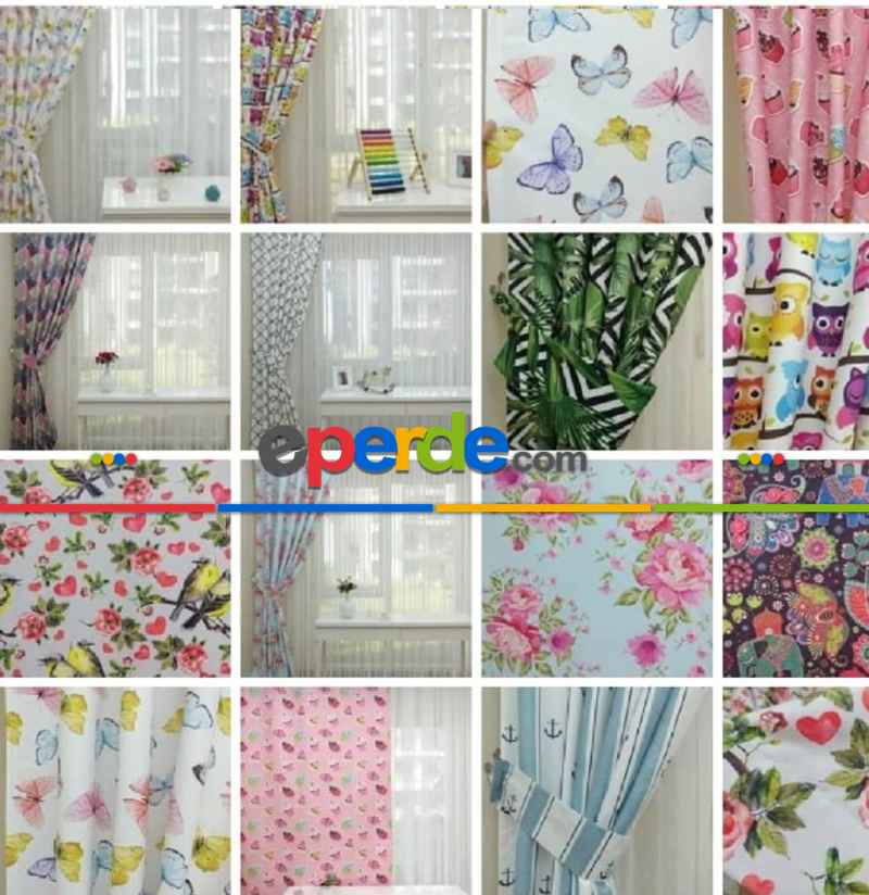 Pembe Çiçekli Patchwork Desenli Fon Perde Evm628 Kumaşı Kalındır Duck Bezi Değildir- Yeşil-Mavi-Beyaz-Pembe