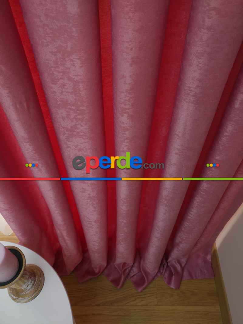 Soft Pembe Koyu Fon Perde Geniş En (285)- Pembe Koyu