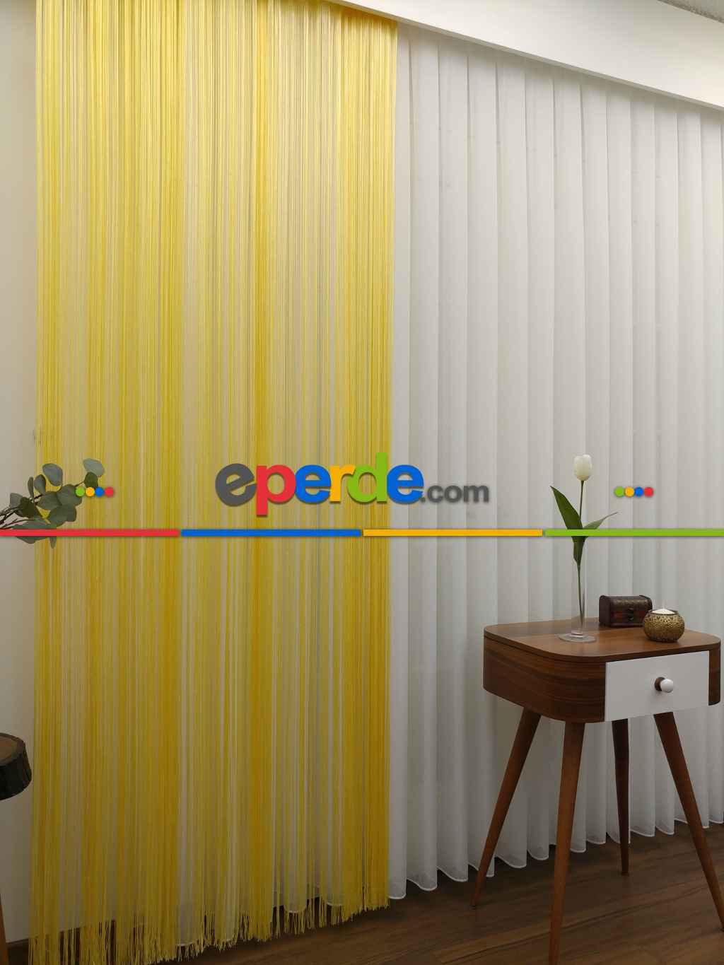 Sarı İp Perde- Sarı