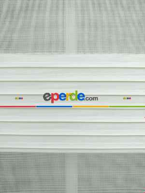 Krem Geniş Pliseli Zebra Perde- Krem