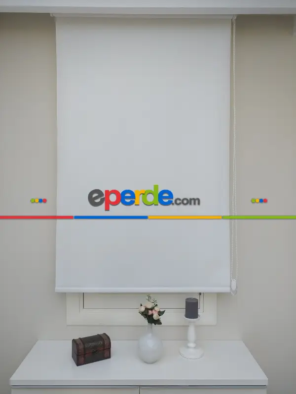 Yıkanabilir Pvc Mat Stor Perde - Ekru 1. Kalite 302- Beyaz-ekru