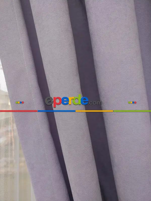 Lila Düz Fon Perde- Lila