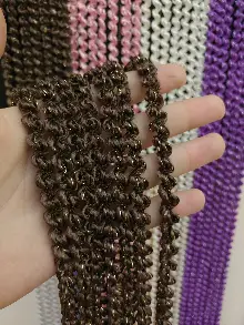 Altın Kahve Rengi İp Perde Duble Bukle Serisi- Altın-kahve