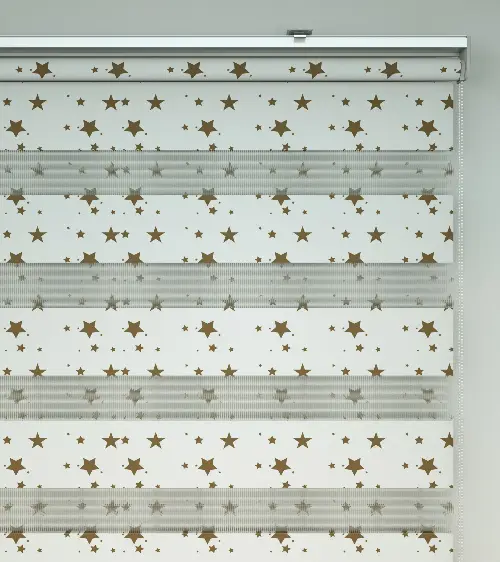 Yıldız Desenli Baskılı Zebra Perde- Çok Renkli