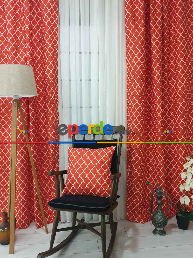 Ottoman Desenli Fon Perde Evm1930 Kumaşı Kalındır Duck Bezi Değildir