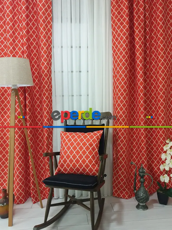 Ottoman Desenli Fon Perde Evm1930 Kumaşı Kalındır Duck Bezi Değildir