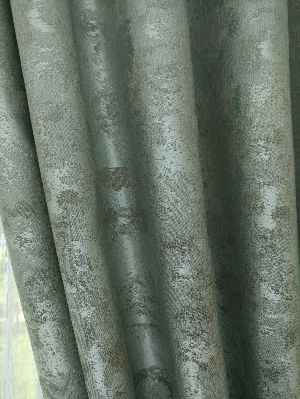 Patinedesenli Mint - Katyonik Jakar Fon Perde- Mint