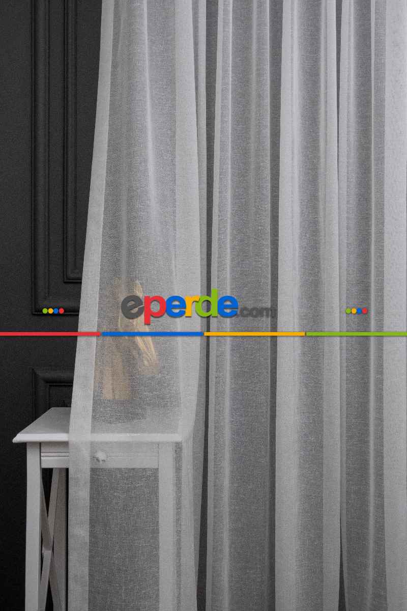 Genç Odası Keten Tül Ütü İstemez Dökümlü Tül - İtinalı Dikiş - Amerikan Pile