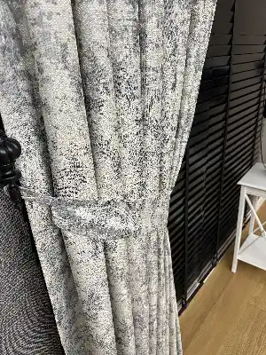 Gri Ve Bej Rengi Jakar Fon Dokuma Perde