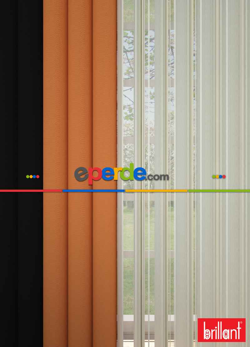Brillant Akıllı Tül Siyah-turuncu Perde Tül Dikey Zebra Perde Düz 1. Kalite