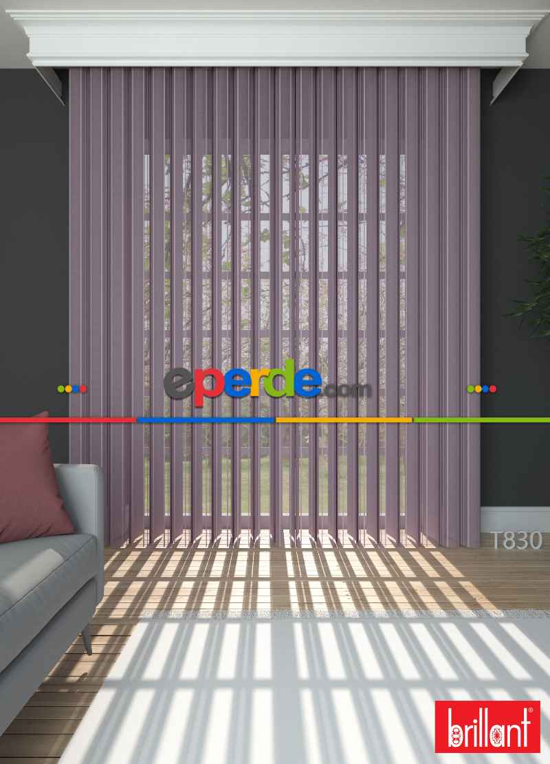 Brillant Akıllı Tül Perde Lila Renkli Tül Dikey Zebra Perde Düz 1. Kalite