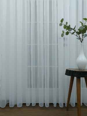 Perdeks Home Tül Perde 03 Lux Series- Ekru - Kurşunlu Tül