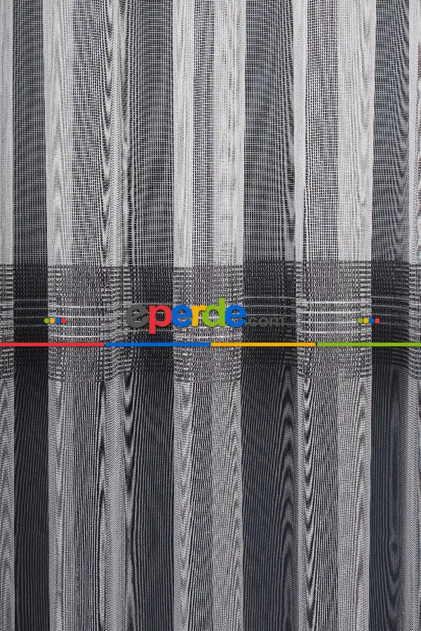 Yatak Odası - Ekru - Antrasit Gri Düz Tül Perde Ütü Istemez