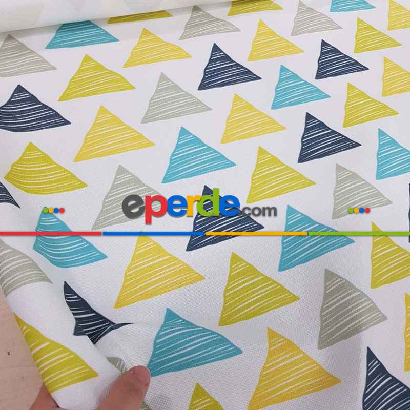 Mutfak Perdesi Kanat Fon Perde Geometrik Desenli- Siyah