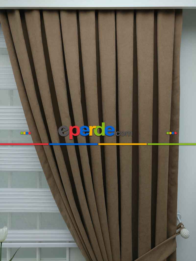 Genç Odası - Fon Perde - Kahve - Kahverengi 808