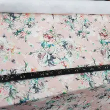 Mutfak Perdesi Kanat Fon Perde Çiçek Desenli- Beyaz