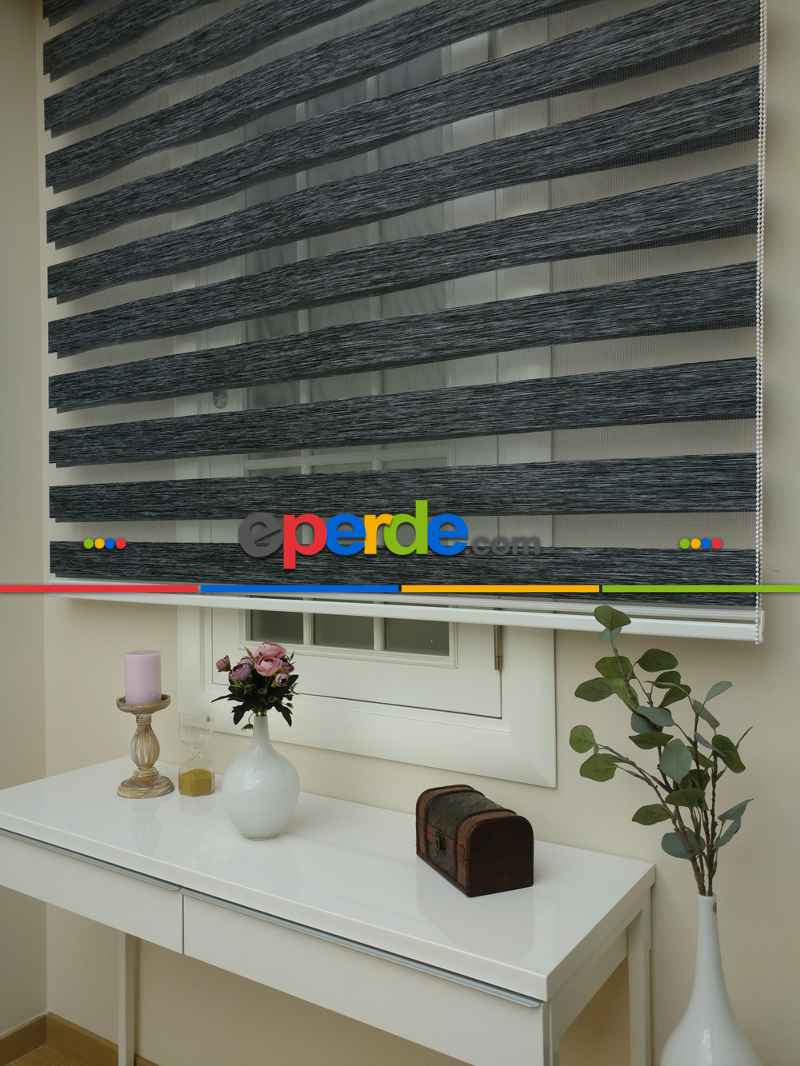 Genç Odası - Zebra Perde -bambu Zebra (eco Serisi )- Füme-antrasit