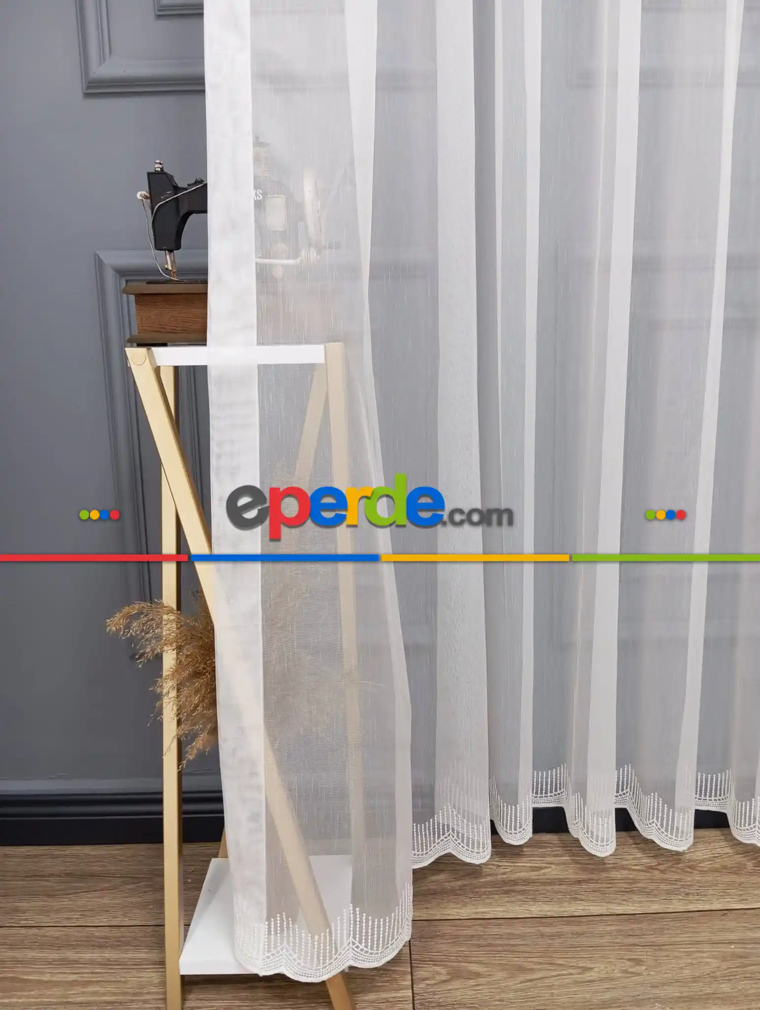 Lanka Sade Düz Etek Işlemeli Ütü Istemez Yeni Tarz Tül Perde