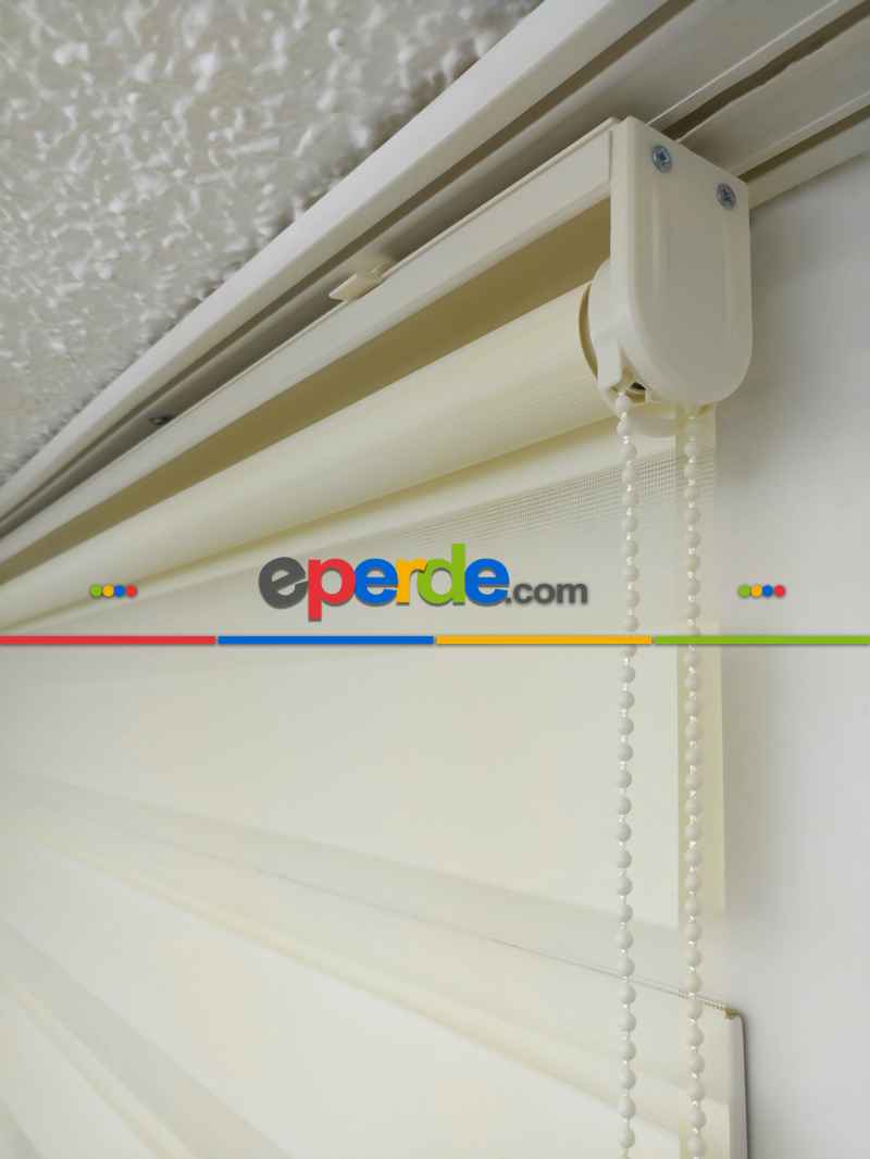 Oturma Odası - Zebra Perde - Düz Zebra Perde- Krem