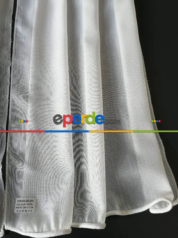 Ütü İstemeyen Düz Bambu Eslem - 2 Seçenekli Ekru / Şeffaf