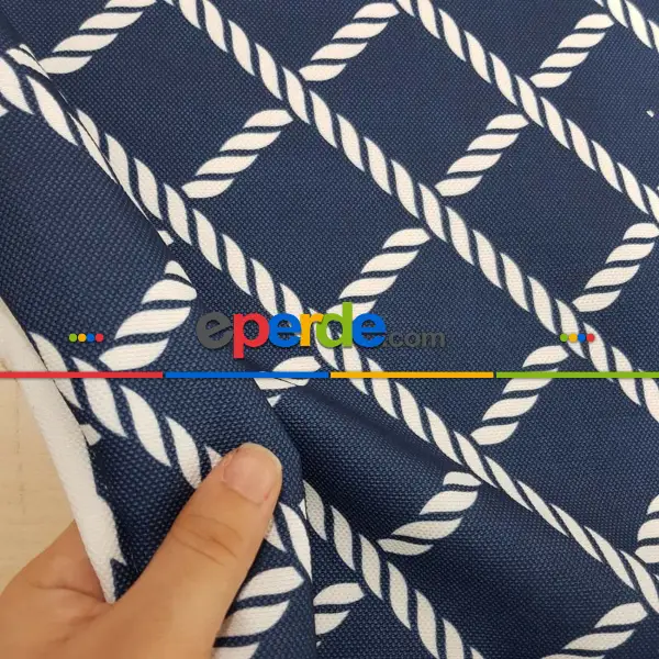 Bebek Odası - Marin Serisi Karo Desenli Fon Perde Evm1512-1 Kumaşı Kalındır Duck Bezi Değildir- Mavi Koyu