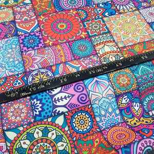 Etnik Desenli Döşemelik Perdelik Kumaş Evm1062-  Çok Renkli 2