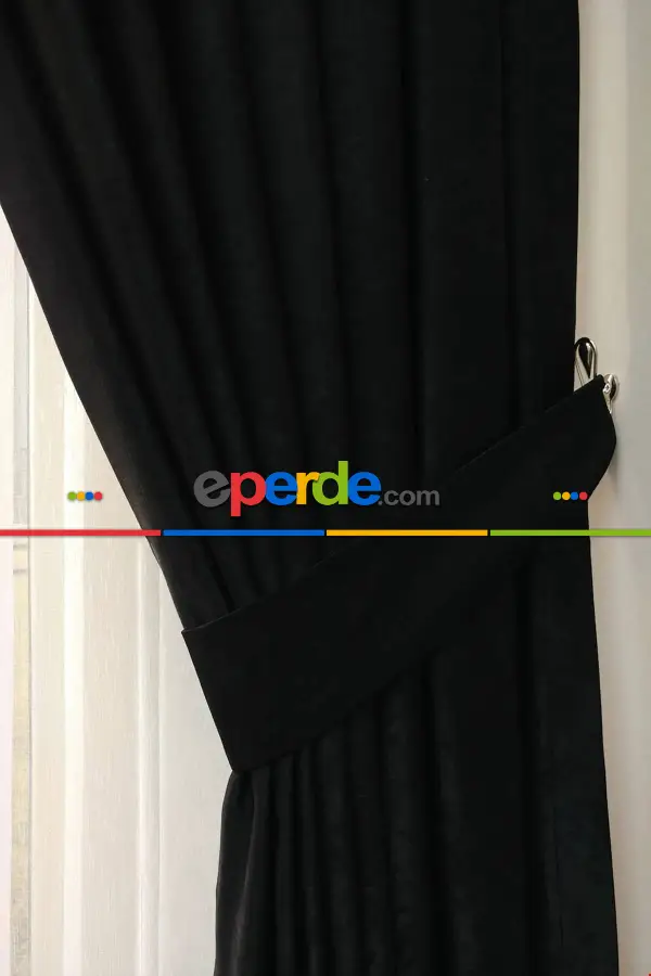 Salon Soft Fon Perde Siyah- Siyah