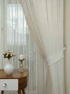 Ekru-koyu Krem Geçişli Tül Fon Perde#- Krem Koyu-ekru