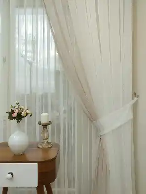 Ekru-koyu Krem Geçişli Tül Fon Perde#- Krem Koyu-ekru