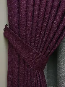 Keten Mor Düz Fon Perde- Mor