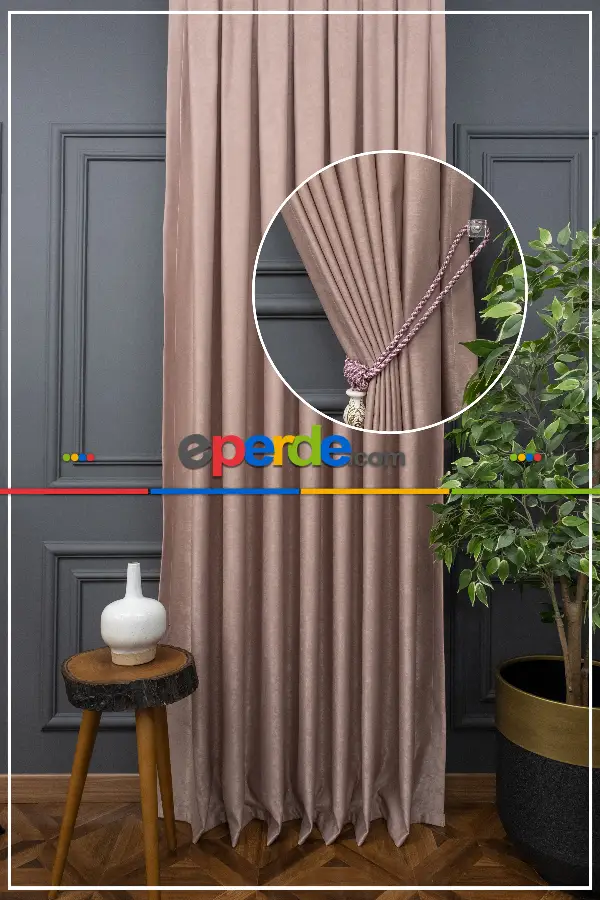 Düzrenk Kadifemsi Fon Perde Geniş En 285 Cm 120cm X 265cm 