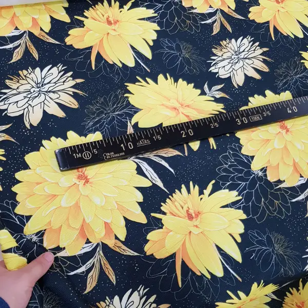 Mutfak Fon Perde Baskılı Evm557- Siyah