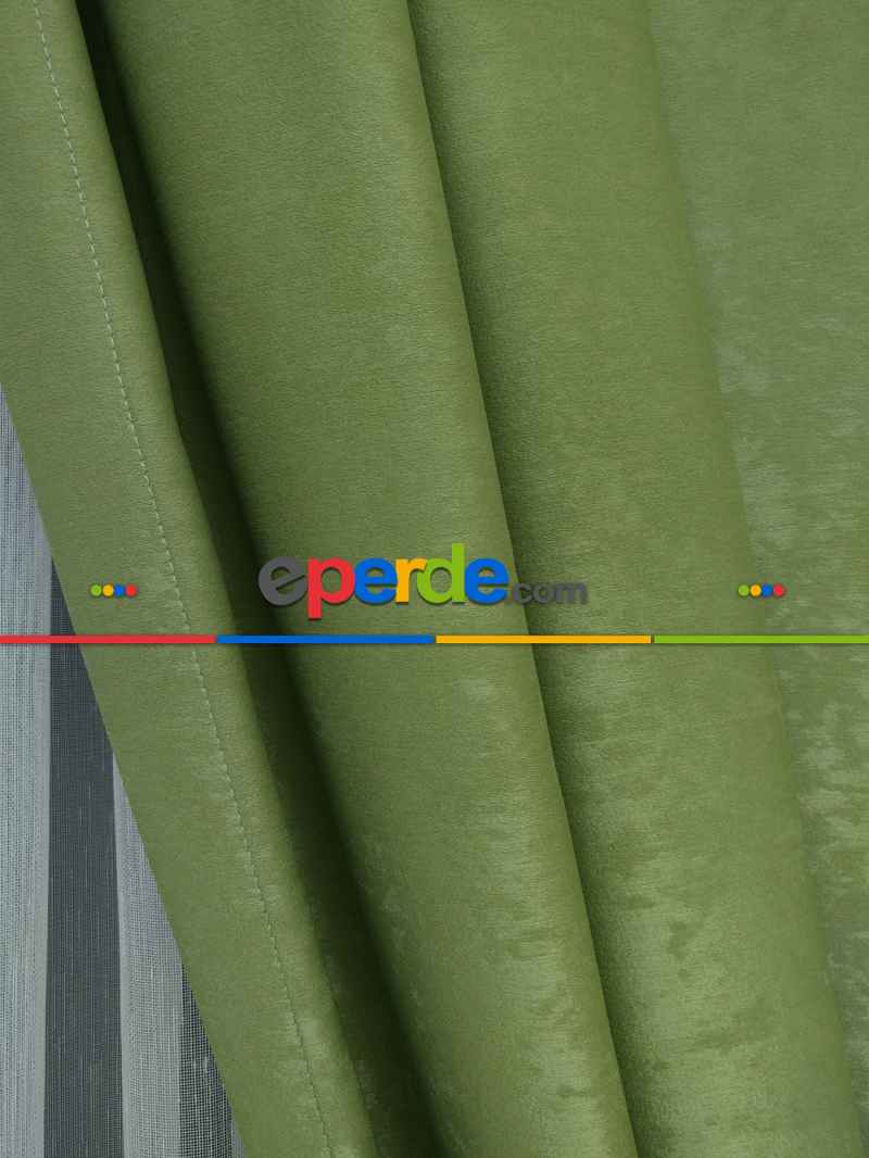 Soft Fıstık Yaşılı Fon Perde Geniş En (285)- Fıstık Yeşili