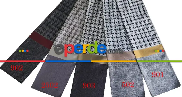 Yatak Odası - Siyah Gri Kaz Ayağı Desenli Fon Perde, Adet Fiyatıdır, İstediğiniz Boy Ölçüsünde Dikilir, 70 ila 100cm, Sık Pile Eninde Seçenekli 70cm X 290cm 