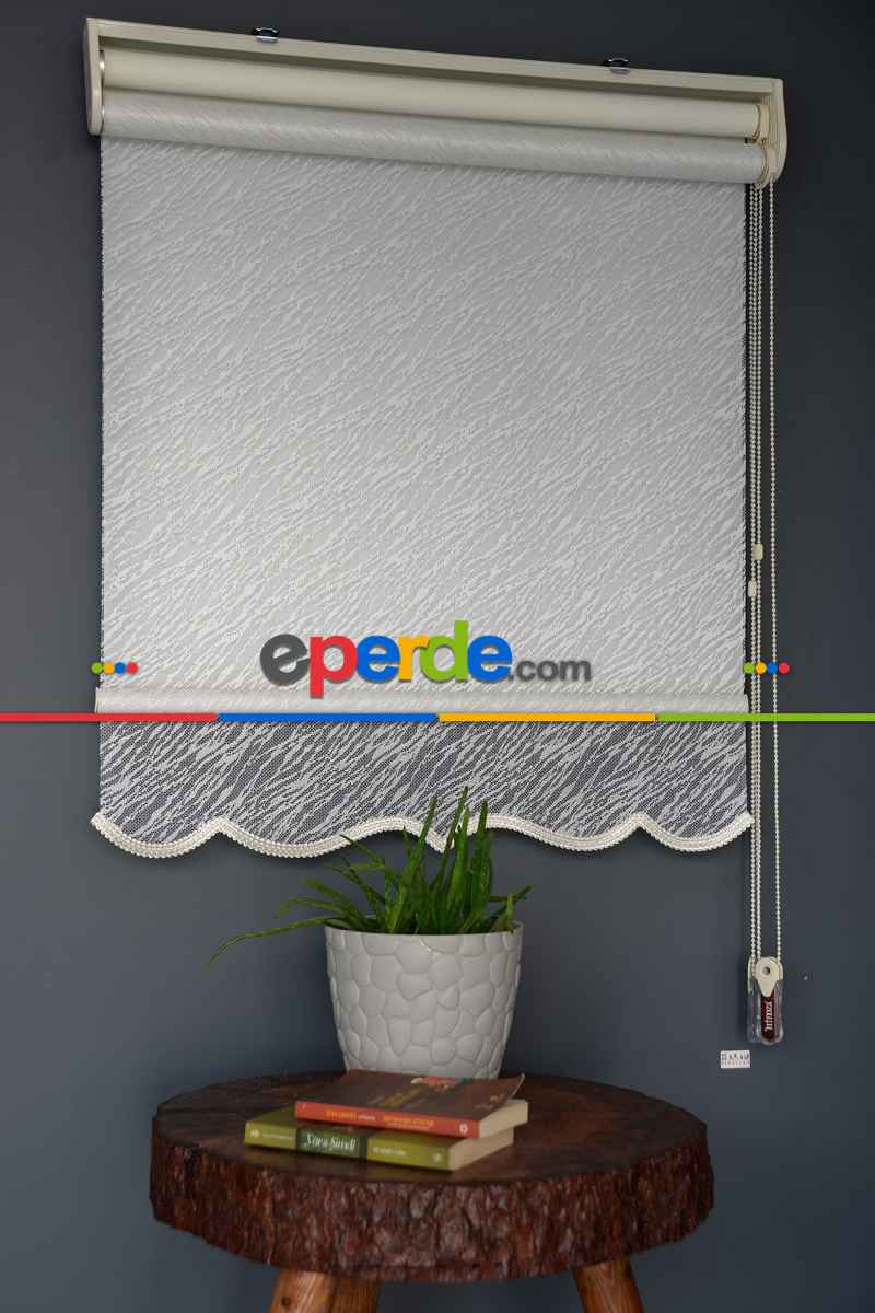 Halim Perdesan Dacuz-200 Beyaz Renk Etekli Veya Eteksiz Çift Mekanizmalı Tül Stor Perde