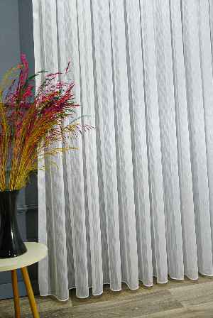 600 Kar Eteği Kurşunlu Çizgili Tül Perde