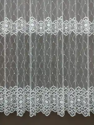 Brode İşlemeli Nakışlı Tül Perde (280)- Ekru