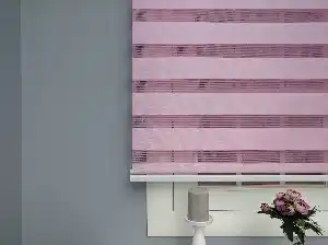 Oturma Odası - Pembe Zebra Perde - Düz Zebra Perde