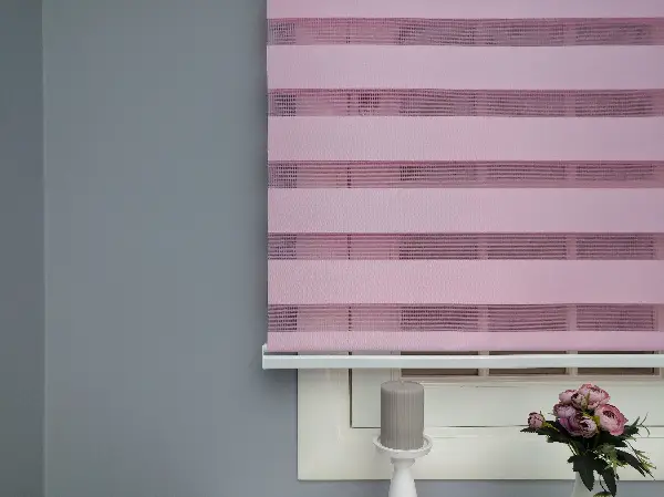 Pembe Zebra Perde - Düz Zebra Perde