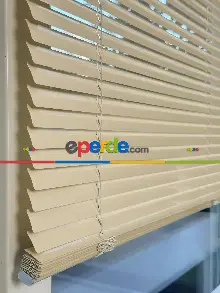 Hazır Ölçülü Kampanyalı Krem Alüminyum Jaluzi Perde 130cm X 140cm 