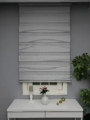 Gri Perle Home Düz Zebra Perde