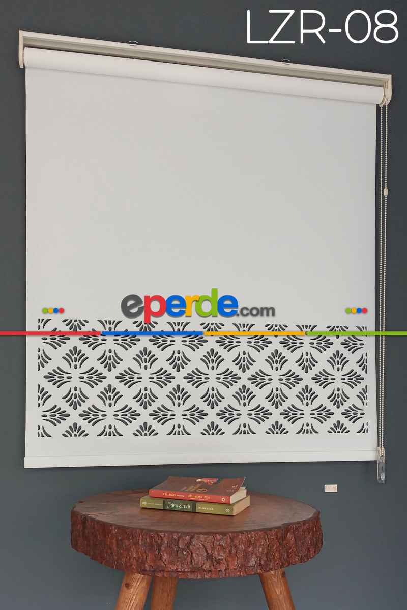 Halim Perdesan 30 Cm Lazer Kesim Kalın Mat Stor Perde, Lazer Kesimli Stor Perde