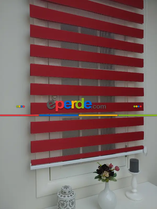 Salon Zebra - Rakipsiz Fiyat Son İndirim!!!İndirimli!!! Zebra Perde Kırmızı Zebra Ozel Fiyat- Kırmızı