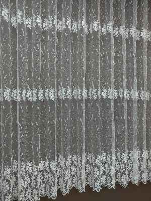 Brode İşlemeli Nakışlı Tül Perde Sarmaşık Desen 280- Ekru