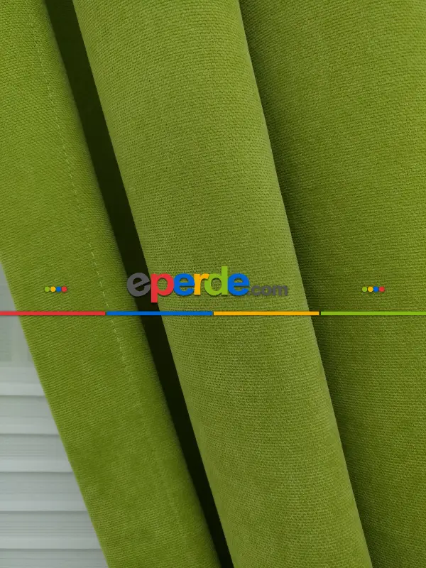 Salon Fon - Fıstık Yeşili Düz Fon Perde ( 280 Eninde )- Fıstık Yeşili 