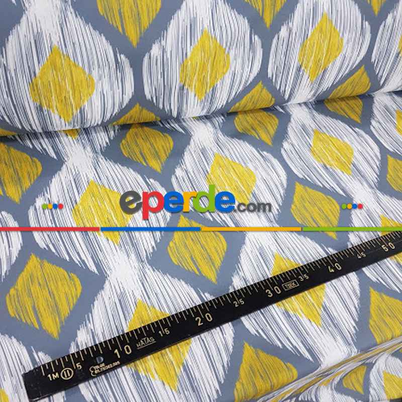 Geometrik Desenli Fon Perde K332 Kumaşı Kalındır Duck Bezi Değildir-  Çok Renkli 3