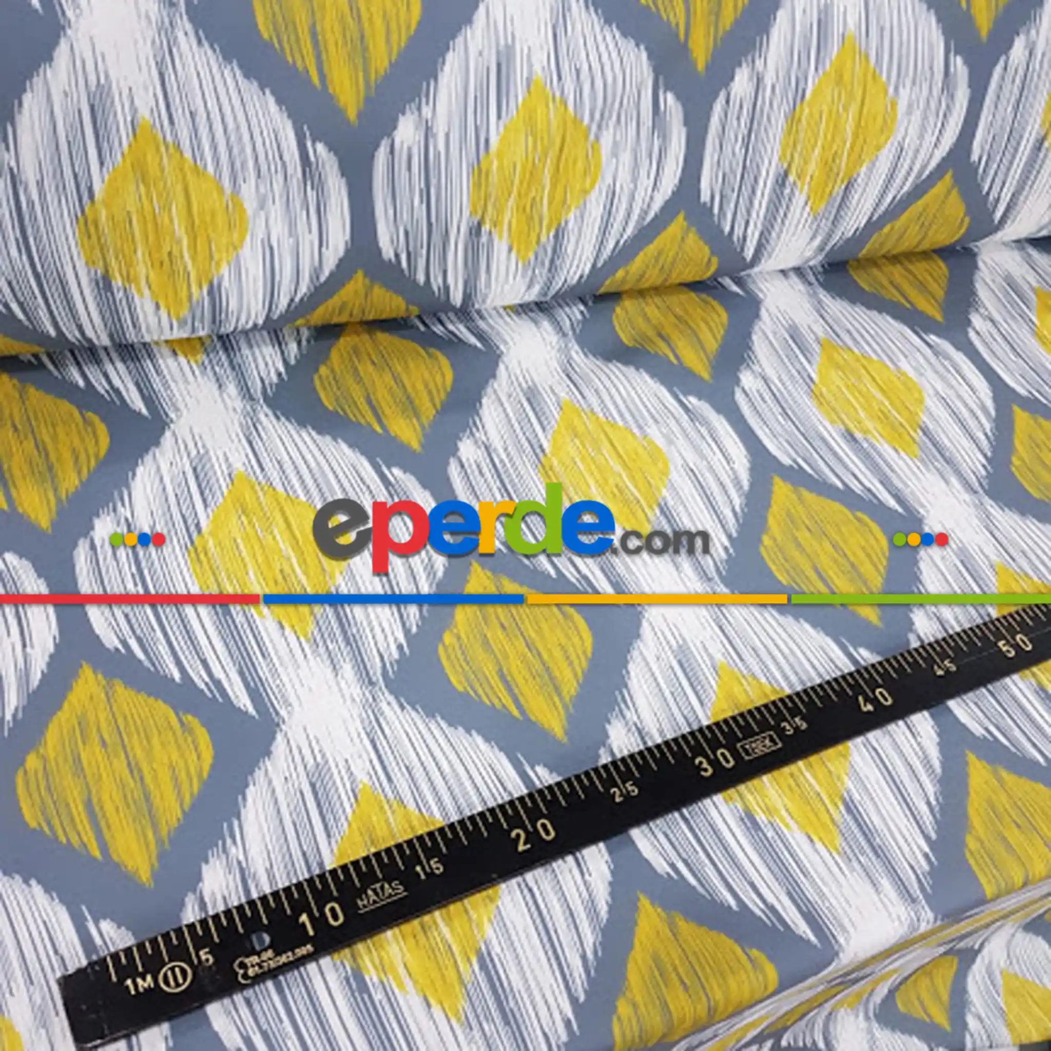 Salon Fon - Geometrik Desenli Fon Perde K332 Kumaşı Kalındır Duck Bezi Değildir-  Çok Renkli 3