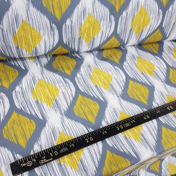 Salon Fon - Geometrik Desenli Fon Perde K332 Kumaşı Kalındır Duck Bezi Değildir-  Çok Renkli 3