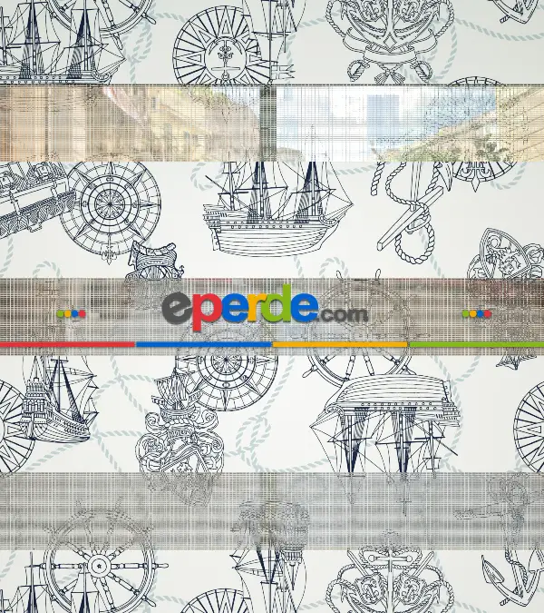 Bebek Odası Zebra Perde - Gemi Baskılı Zebra Perde- Gri-Füme-Antrasit-Beyaz