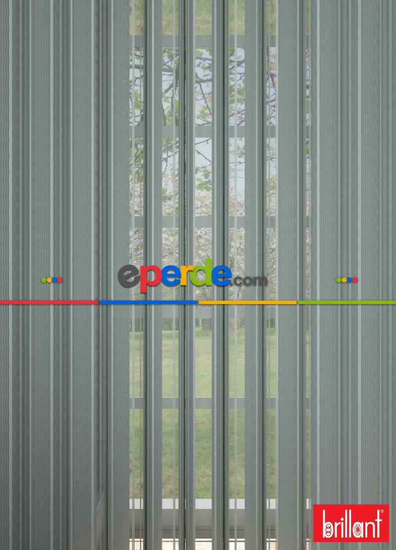 Brillant Akıllı Tül Perde Gri Renkli Tül Dikey Zebra Perde Düz 1. Kalite